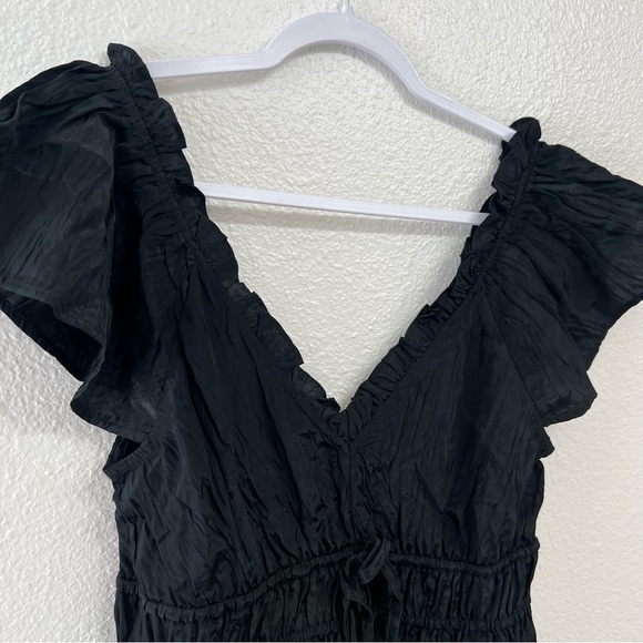 J. Crew Palermo Midi Dress in Viscose-blend Crinkle in Black Size XS NWT - Picture 6 of 13